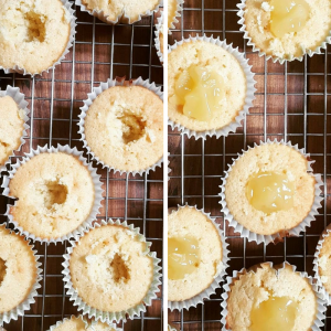 Lemon curd filled cupcakes